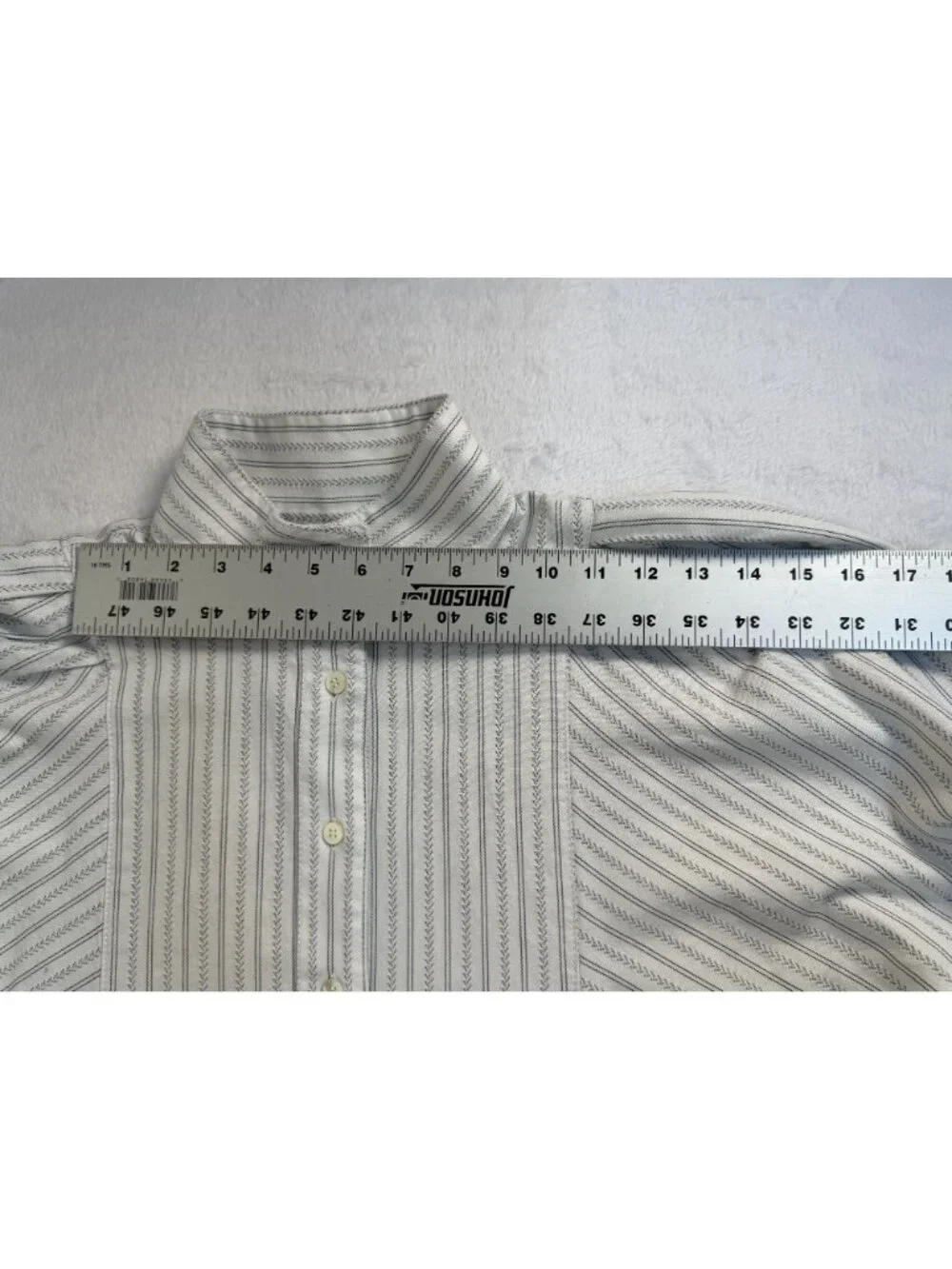 Banana Republic Shirt Women's Samll Tall Striped Puff Sleeve Stand Collar Button